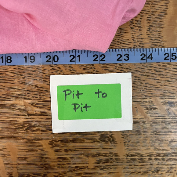 NWT Quacker Factory Women's Linen Button Up Pink Shirt S Rhinestone Funky Glam - Picture 8 of 10